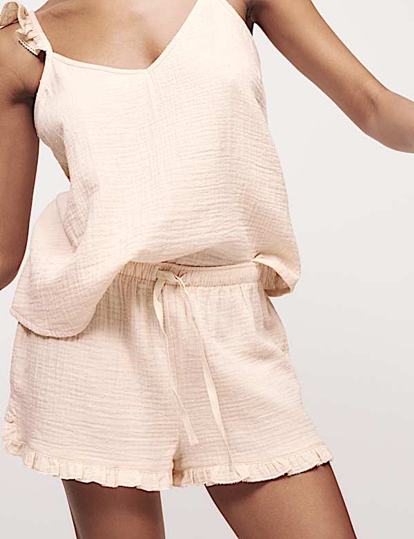 Ensemble avec shorty en mousseline 100 % coton, dot&eacute; de la technologie Cool Comfort&trade; - CH