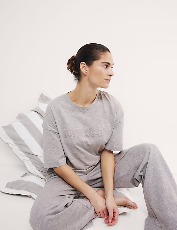 Cotton Rich Slogan Pyjama Set - LT