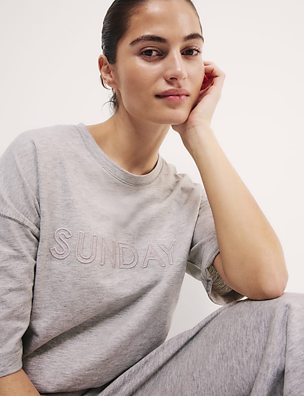 Cotton Rich Slogan Pyjama Set - LT