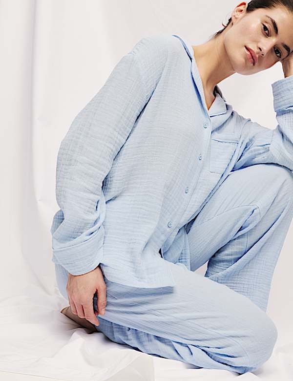 Pure Cotton Muslin Cool Comfort&trade; Pyjamas - NO