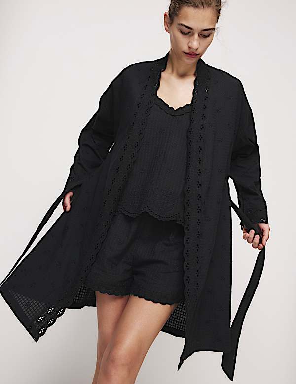 Σετ καμισόλ και σορτς με κέντημα από 100% βαμβάκι - GR