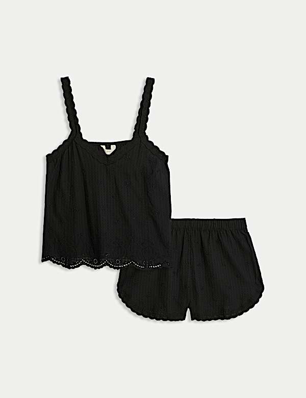 Σετ καμισόλ και σορτς με κέντημα από 100% βαμβάκι - GR