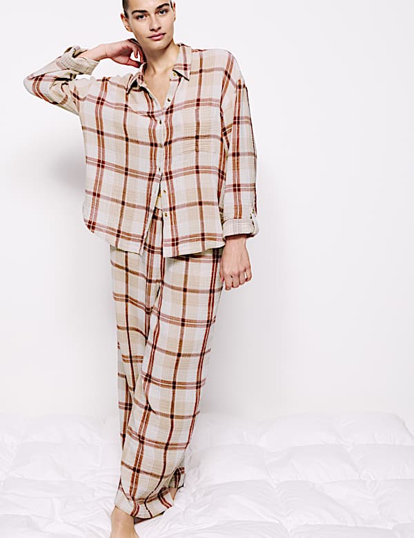 Pure Cotton Checked Pyjama Set