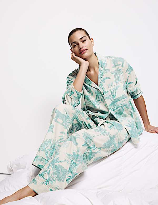 Pure Cotton Cambric Printed Pyjama Set - DE