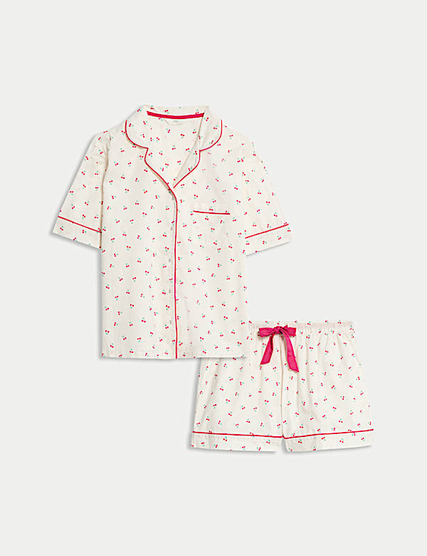 Pure Cotton Printed Revere Shortie Set - NL