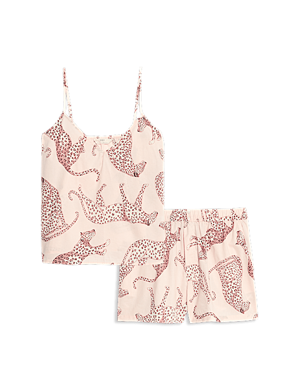 Pure Cotton Animal Print Cami Shortie Set
