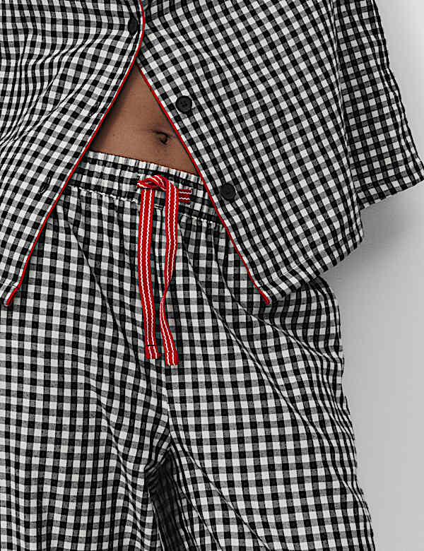 Set Piyama Natal Keluarga Kain Tenun Ringan Katun Murni - ID