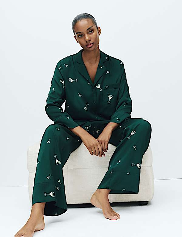Dream Satin™ – Schlafanzugset mit Cocktail-Muster - AT