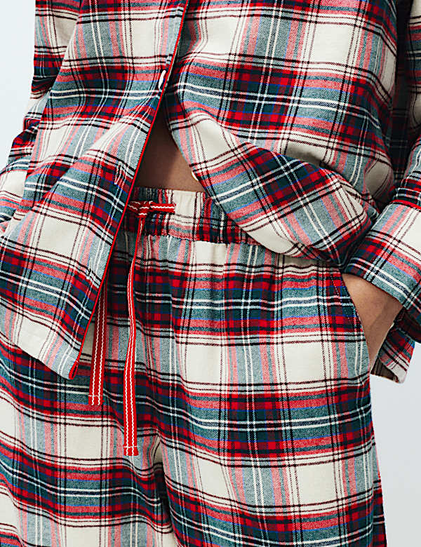 Pure Cotton Family Christmas Checked Pyjama Set - JP