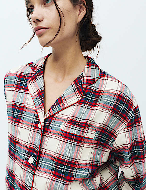 Pure Cotton Family Christmas Checked Pyjama Set - JP