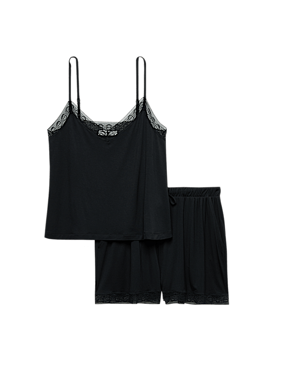 Lace Trim Cami Shortie Set