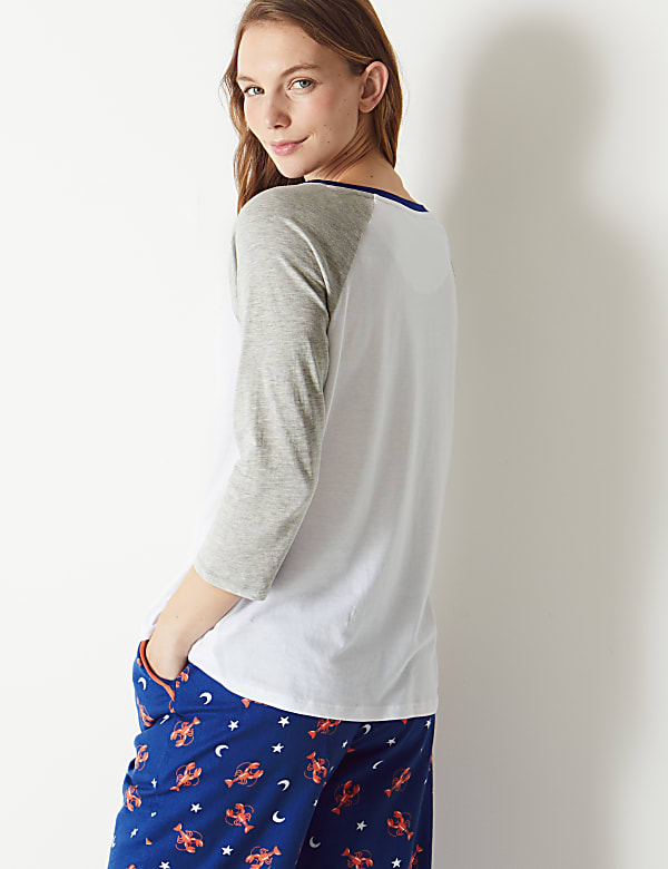 ‘Bonne Nuit’ Slogan Short Sleeve Pyjama Top