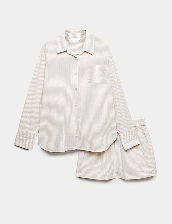 Pure Cotton Striped Shortie Set - LU