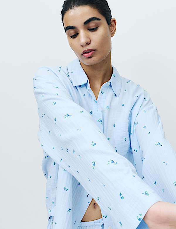 Cadeauset van 4 zuiver katoenen, korte pyjama&rsquo;s met print - NL