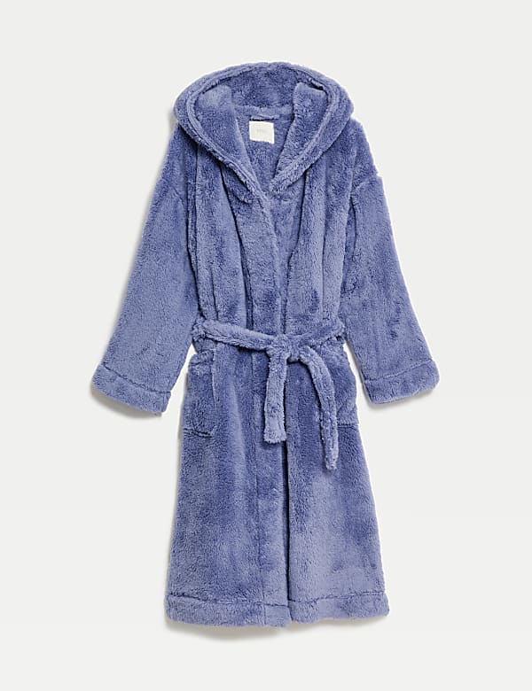 Fleece Hooded Dressing Gown - GR
