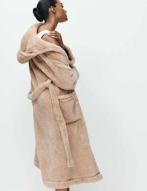 Fleece Hooded Dressing Gown