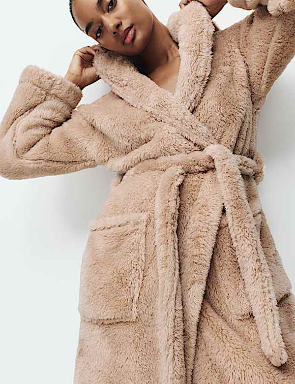 Fleece Hooded Dressing Gown