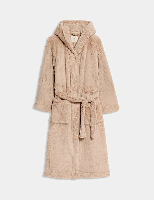 Fleece Hooded Dressing Gown - DK