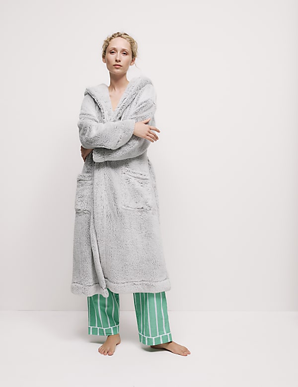 Fleece Hooded Dressing Gown - BE