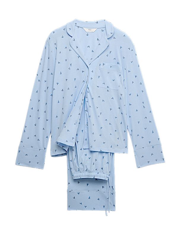 Cotton Modal Printed Revere Pyjama Set