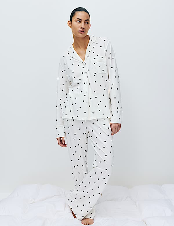 Cotton Modal Printed Revere Pyjama Set