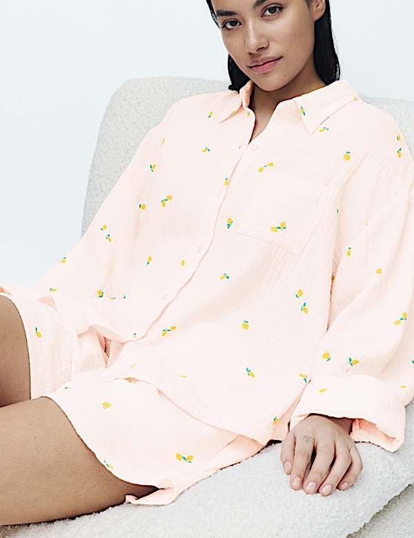 Pure Cotton Muslin Printed Shortie Set