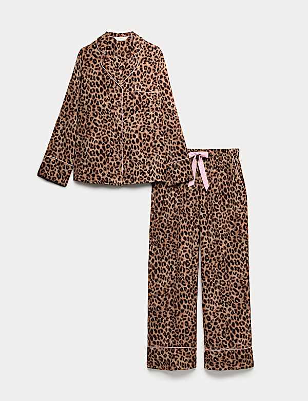 Dream Satin&trade; Animal Print Revere Pyjama Set - LT