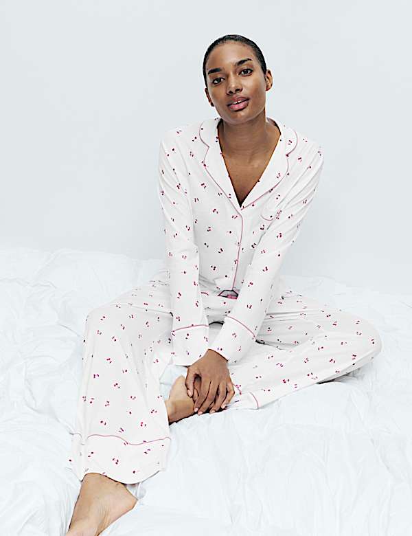 Cotton Modal Cherry Print Pyjama Set - CH