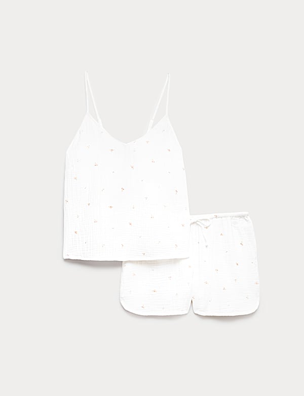 Pure Cotton Muslin Printed Cami Shortie Set - NO
