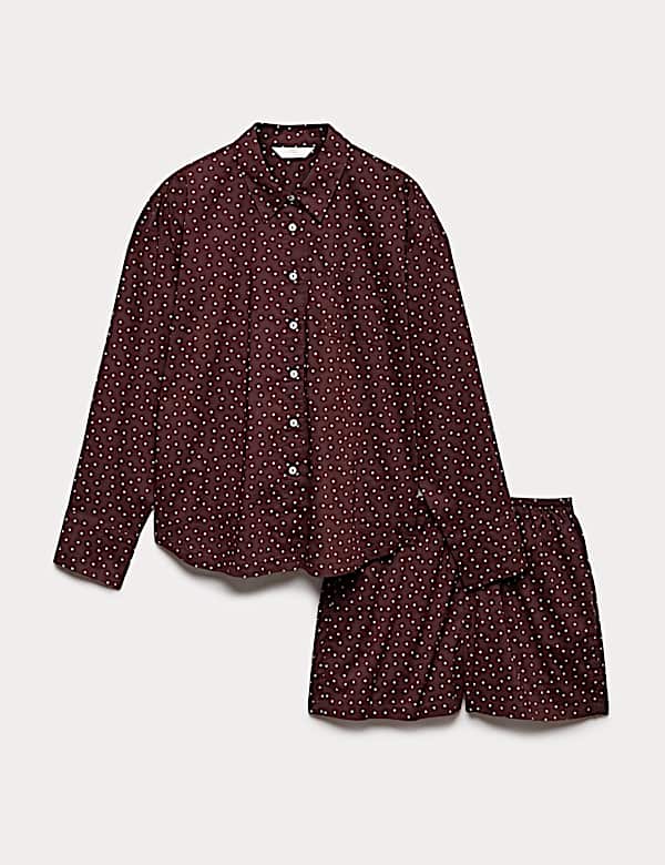 Pure Cotton Polka Dot Revere Shortie Set - SK