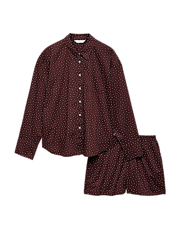 Pure Cotton Polka Dot Revere Shortie Set