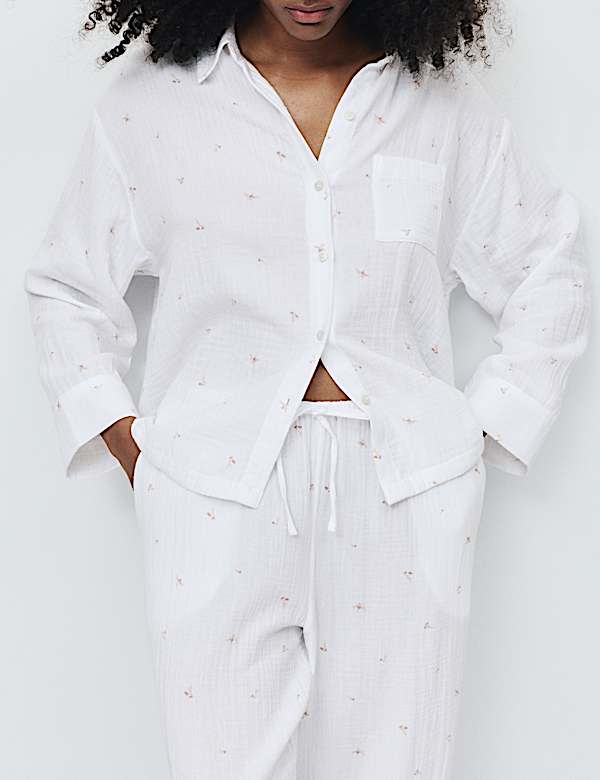 Pure Cotton Muslin Floral Pyjama Set - DK