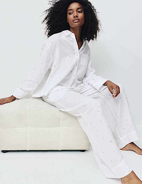 Pure Cotton Muslin Floral Pyjama Set - DK