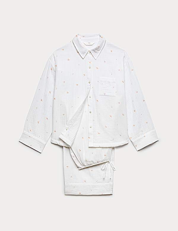 Pure Cotton Muslin Floral Pyjama Set - DK