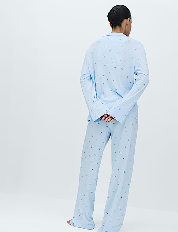 Cotton Modal Printed Revere Pyjama Set - NZ