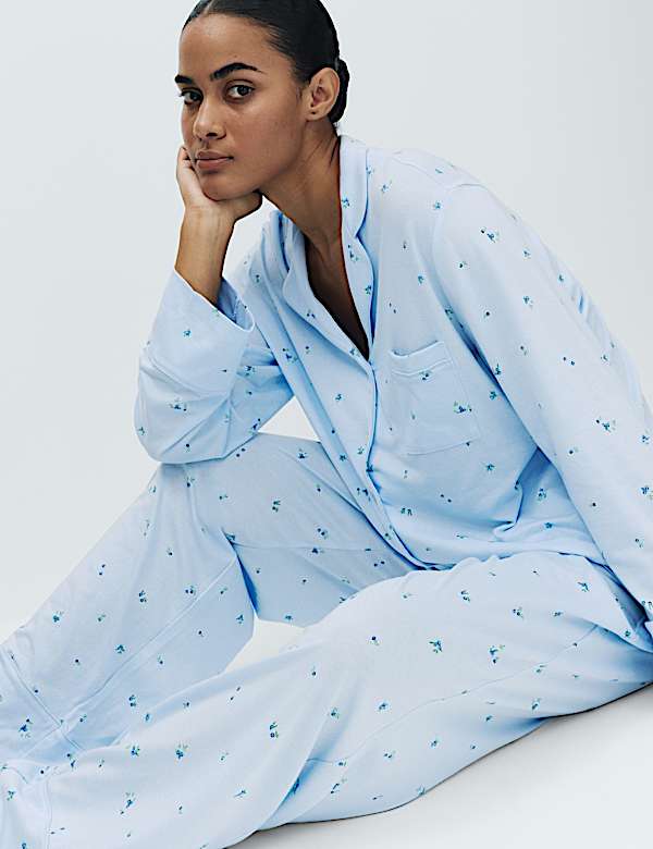 Cotton Modal Printed Revere Pyjama Set - NZ