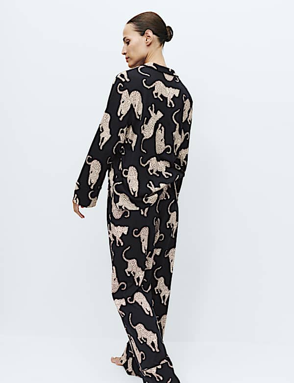 Cotton Modal Printed Revere Pyjama Set