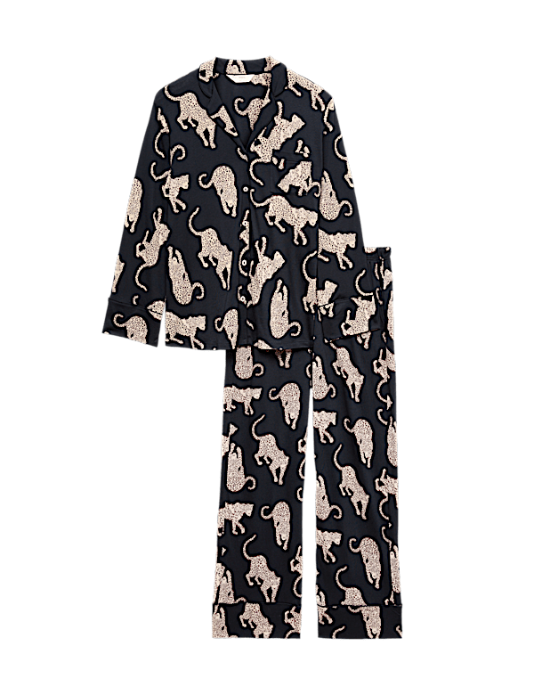 Cotton Modal Printed Revere Pyjama Set