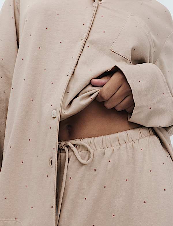 Cotton Modal Printed Revere Pyjama Set