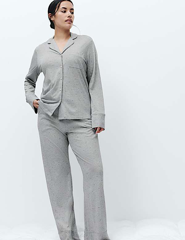Cotton Modal Printed Revere Pyjama Set