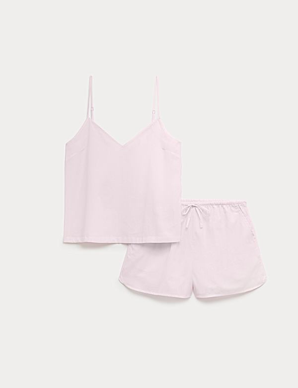 Ensemble pyjashort caraco tiss&eacute; &agrave; rayures - CA