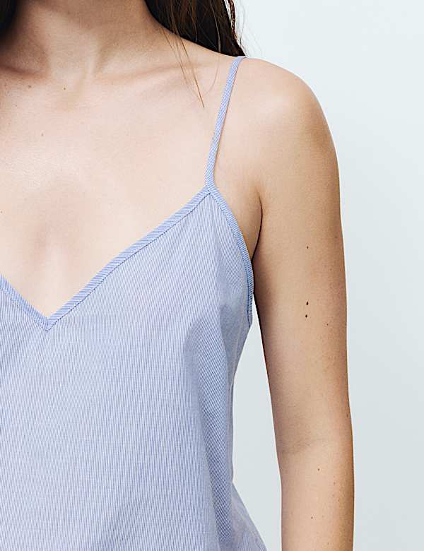 Woven Striped Cami Shortie Pyjama Set