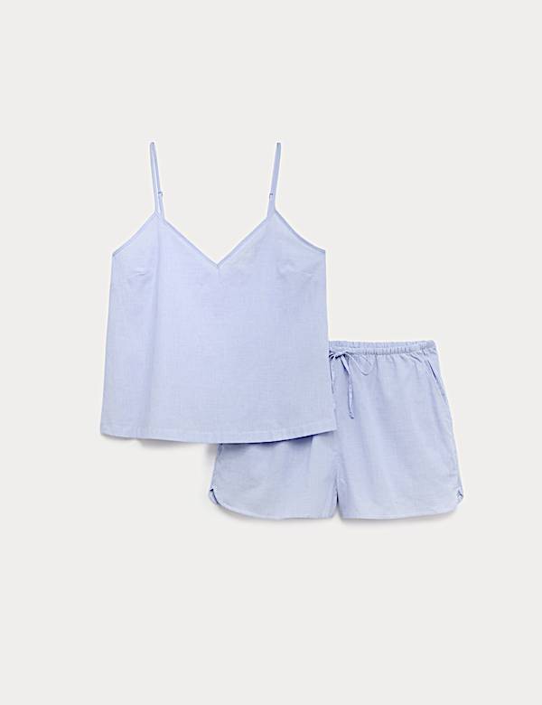 Woven Striped Cami Shortie Pyjama Set - VN