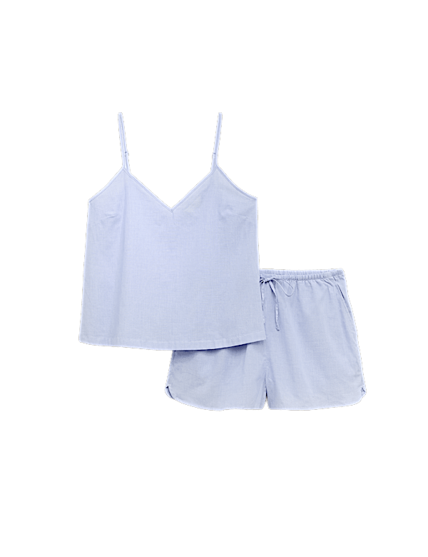 Woven Striped Cami Shortie Pyjama Set