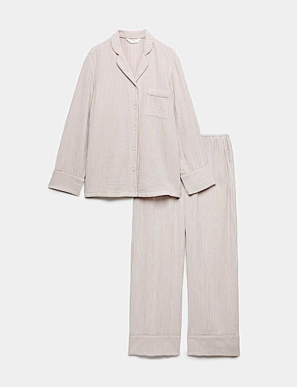 Muslin Striped Revere Pyjama Set - IS