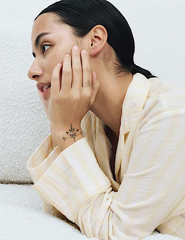 Muslin Striped Revere Pyjama Set - IS