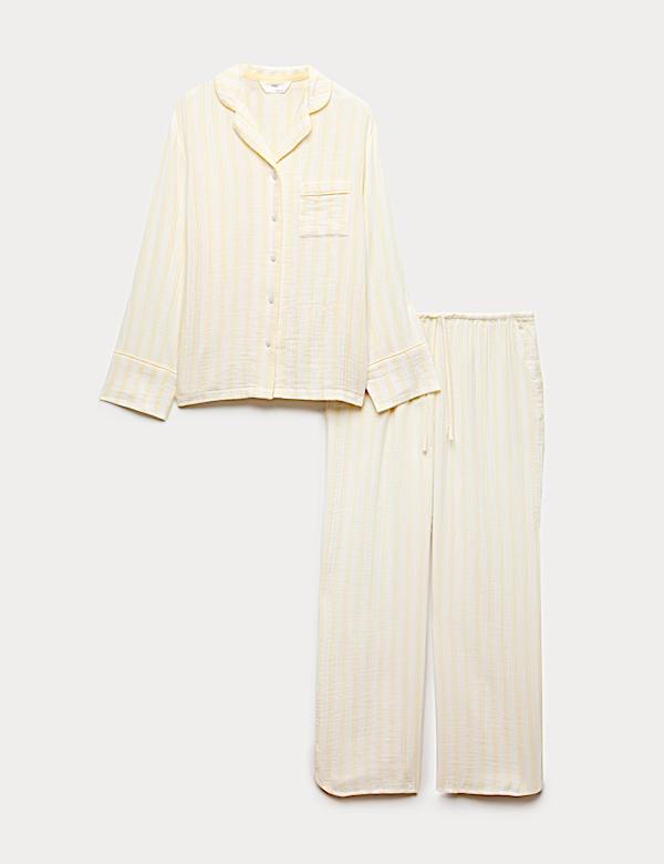 Muslin Striped Revere Pyjama Set - IS