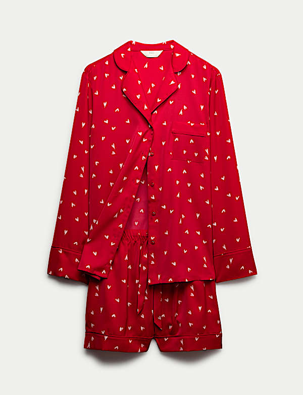 Dream Satin&trade; Heart Print Revere Shortie Set - SE