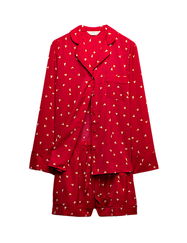 Dream Satin&trade; Heart Print Revere Shortie Set