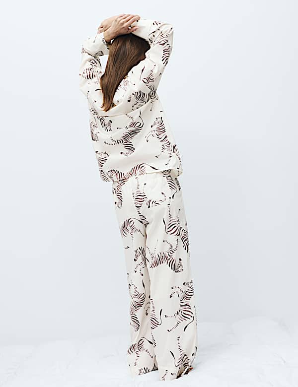 Pure Cotton Poplin Zebra Revere Pyjama Set - JO